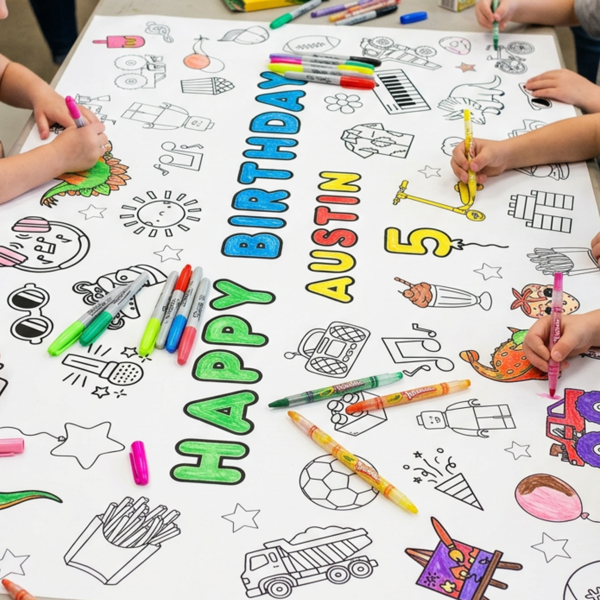 Birthday Large Colouring & Craft Print