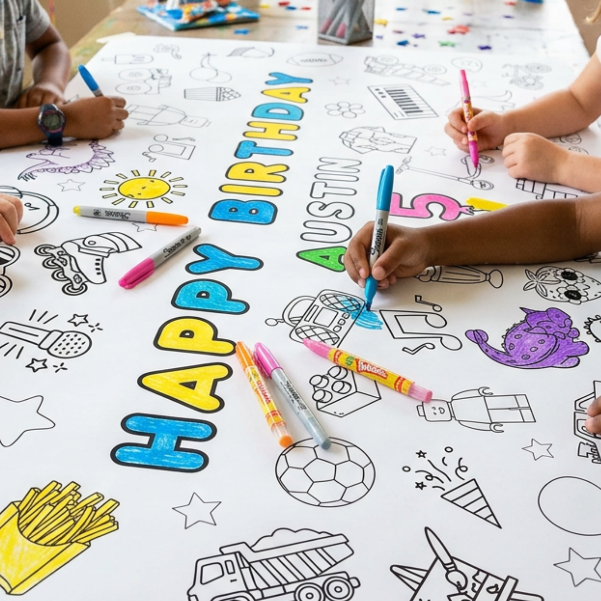 Birthday Large Colouring & Craft Print