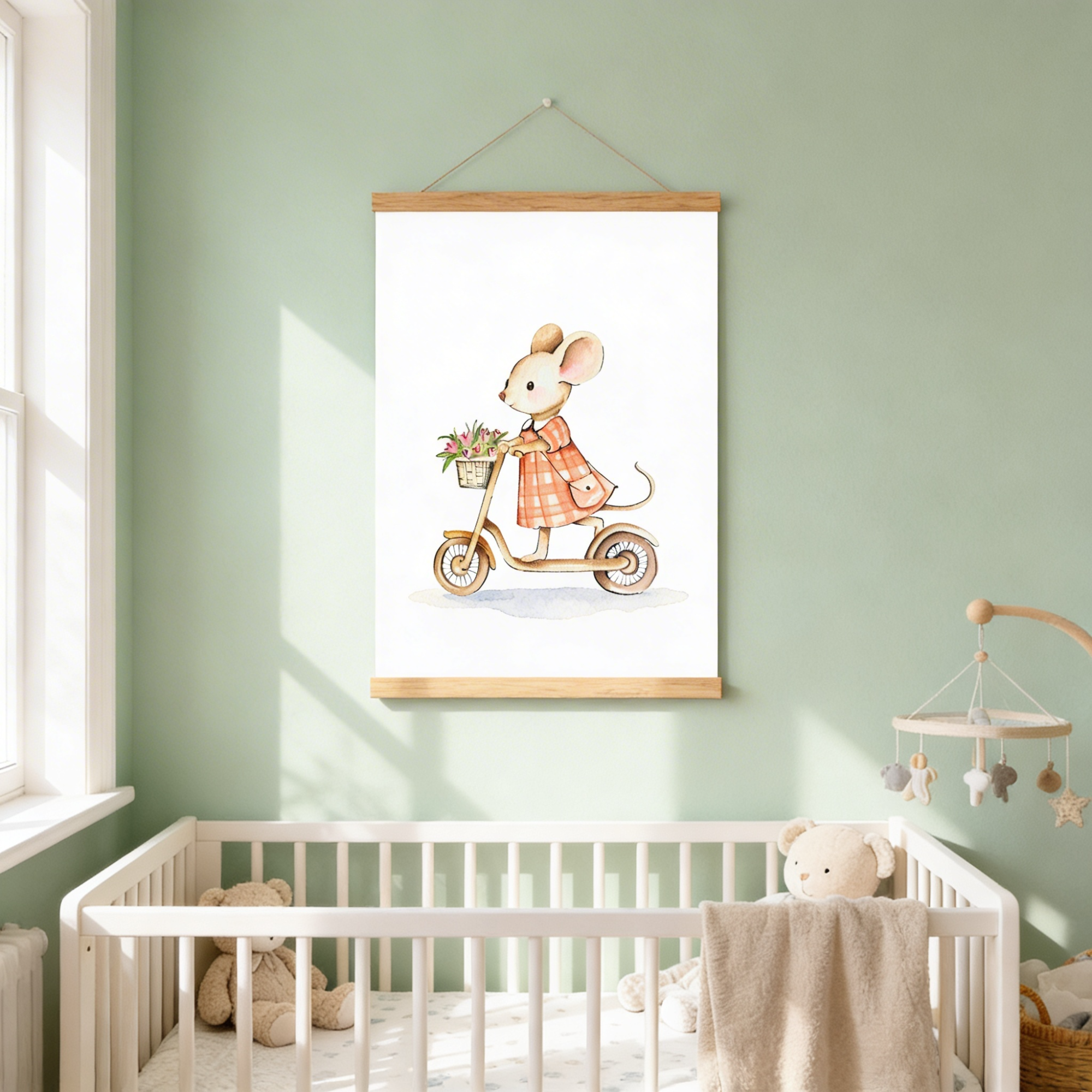 Mouse on Scooter | Wall Art Print