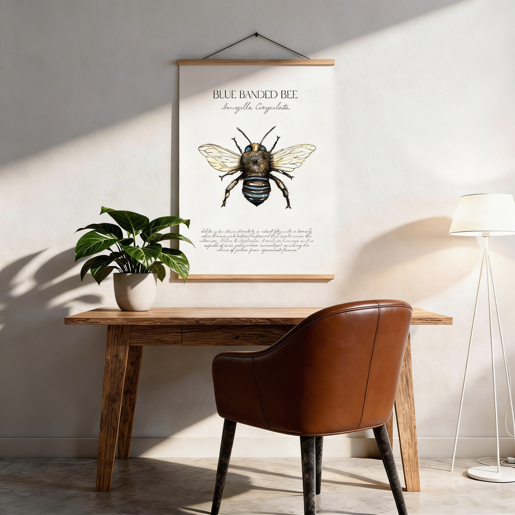 Blue Banded Bee | Wall Art Print