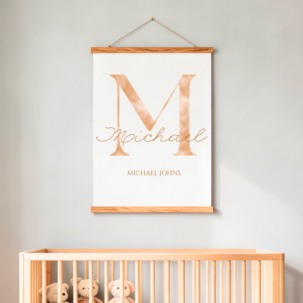 Watercolour Initial & Full Name | Custom Name Print