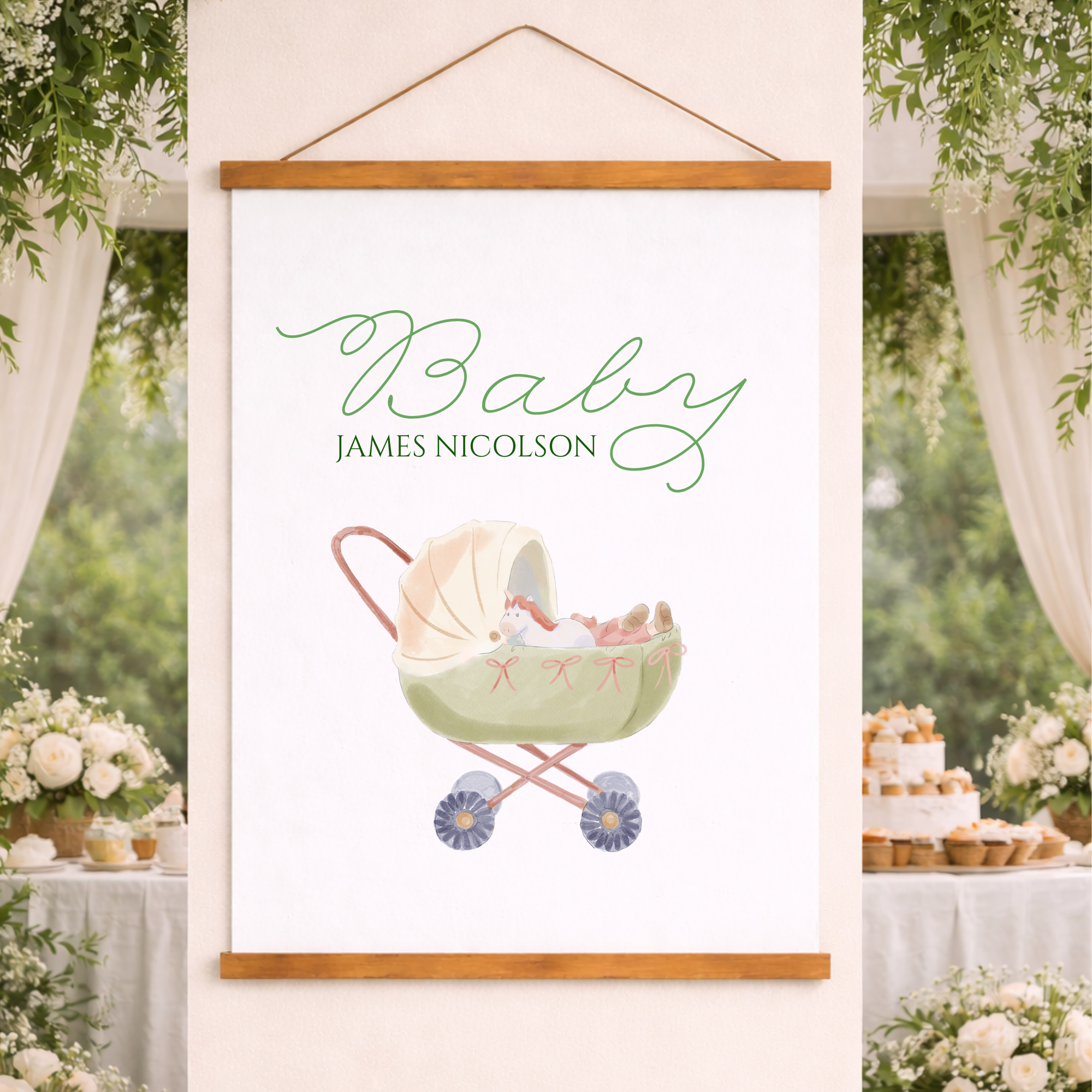 Babyshower | Custom Hanging Wall Print