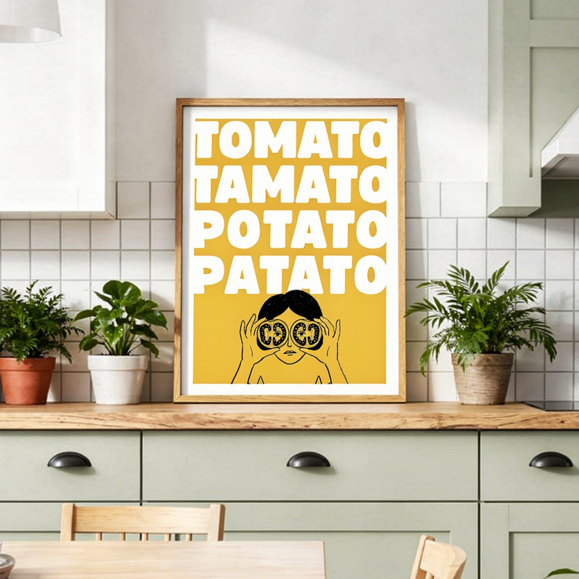 "Tomato Tamato Potato Patato" | Kitchen Wall Poster