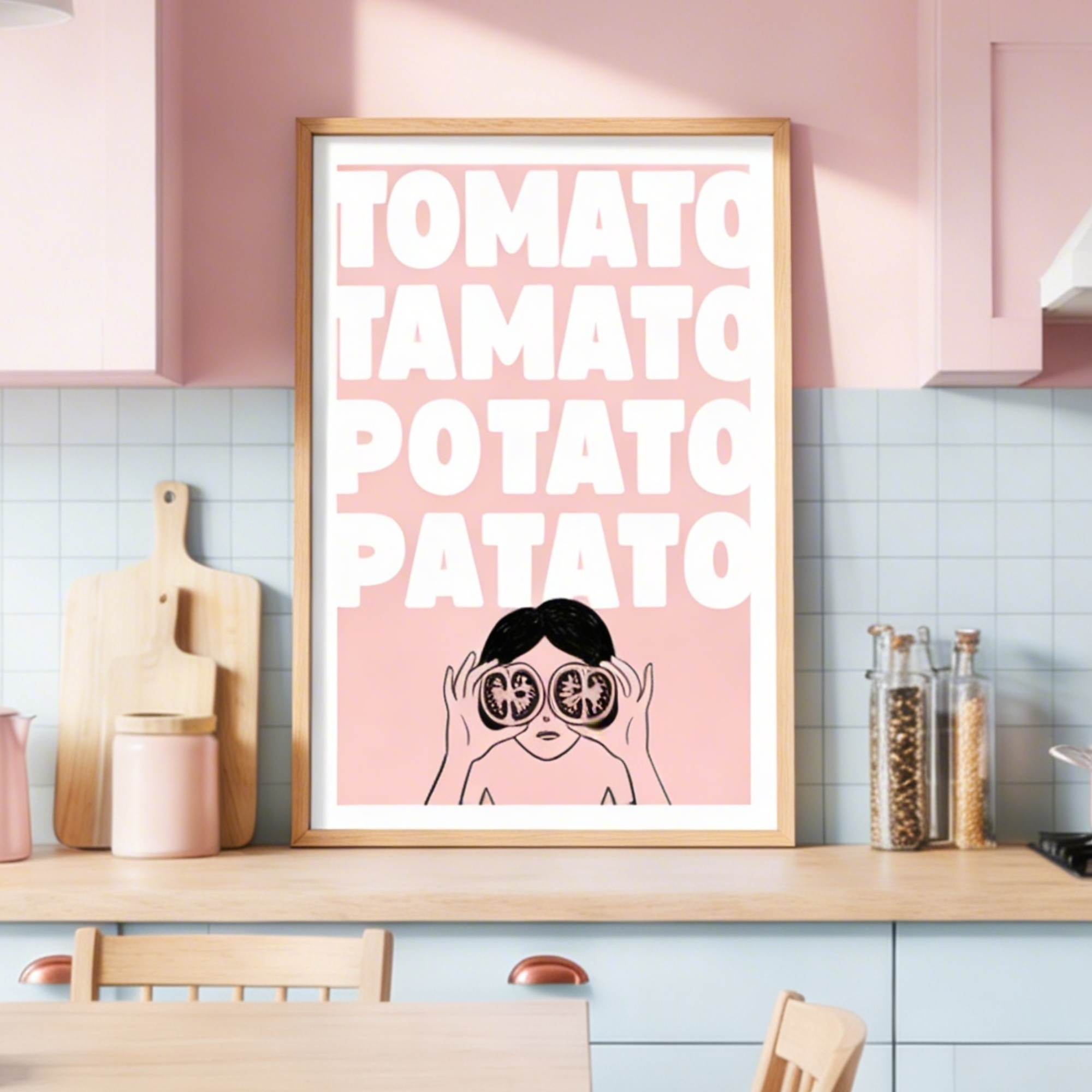 "Tomato Tamato Potato Patato" | Kitchen Wall Poster
