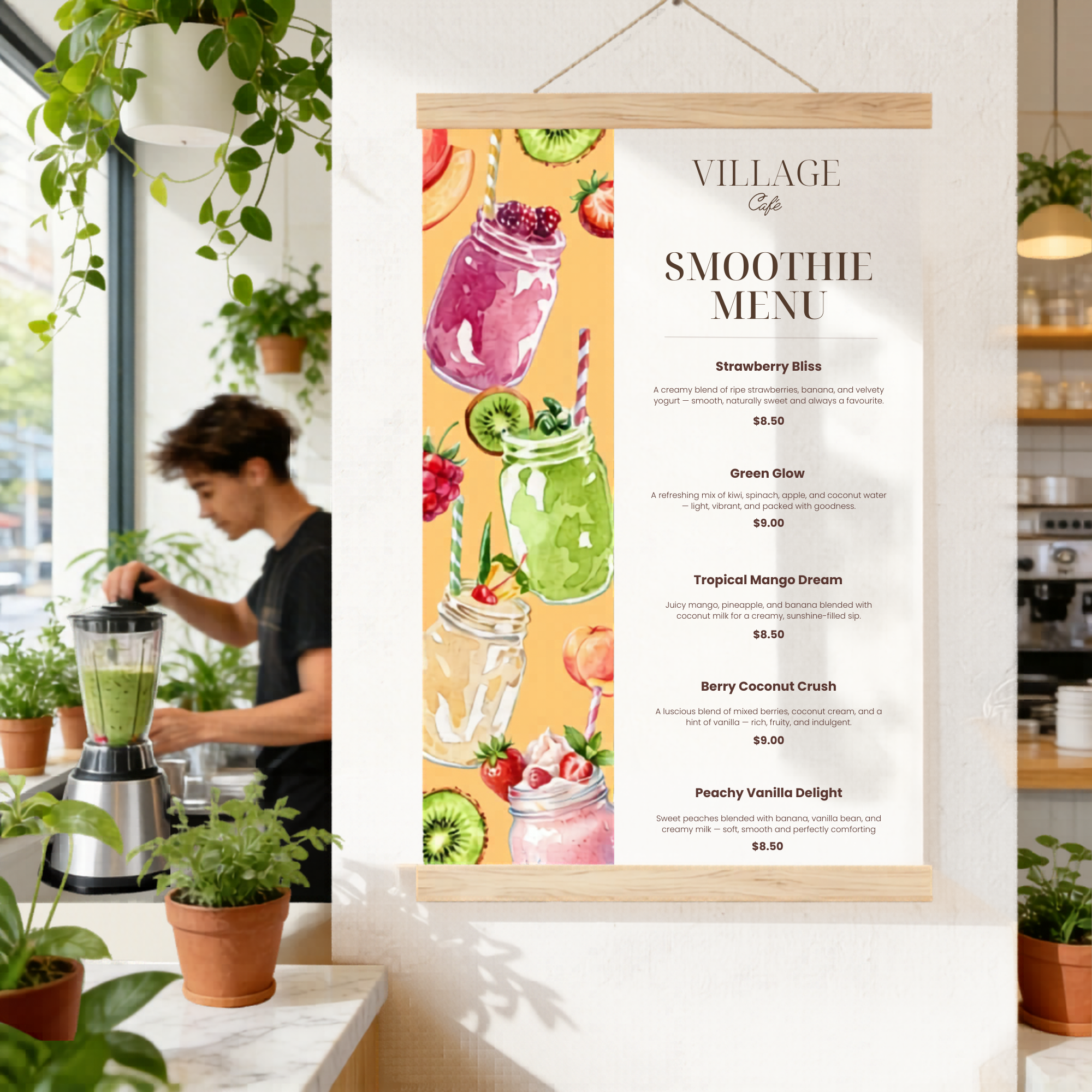Custom Hanging Restaurant & Café Menus