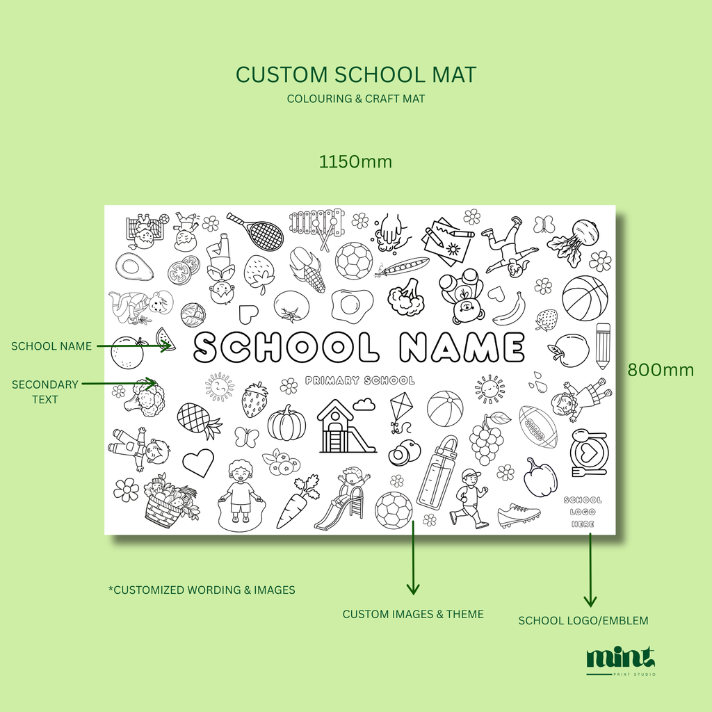 Custom School Large Colouring & Craft Print