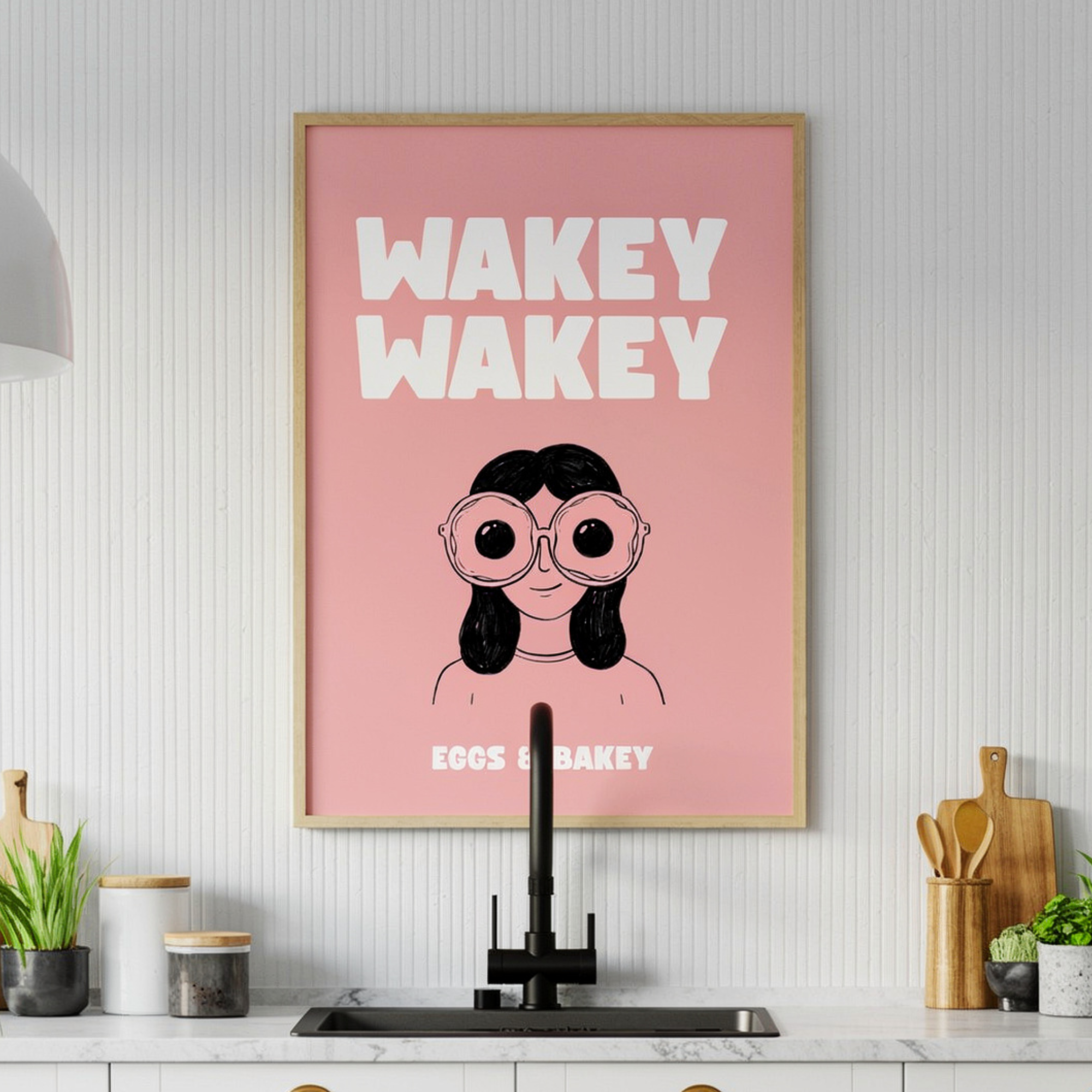 "Wakey Wakey - Eggs & Bakey" | Kitchen Wall Poster